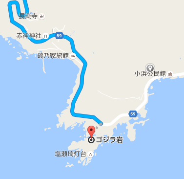 ゴジラ岩付近の地図