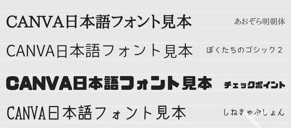 大幅追加 Canva キャンバ の日本語フォント見本一覧つくってみた