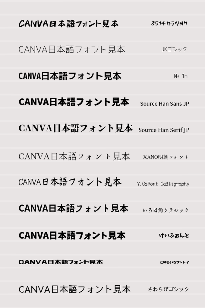 Canva日本語フォント一覧④