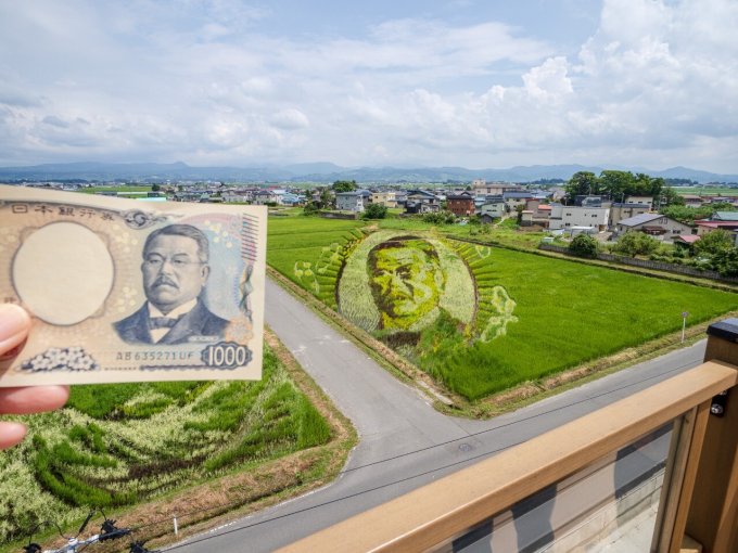 新千円札と比べる
